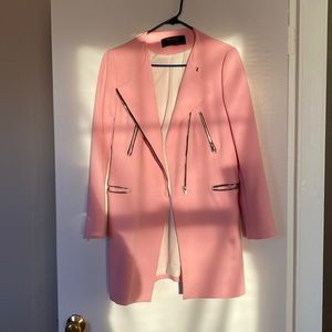Zara long coat, baba pink, size M